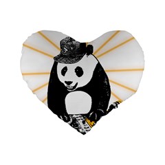 Deejay Panda Standard 16  Premium Heart Shape Cushions by Valentinaart