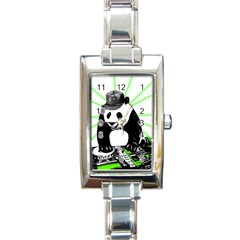 Deejay Panda Rectangle Italian Charm Watch by Valentinaart