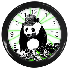 Deejay Panda Wall Clocks (black) by Valentinaart