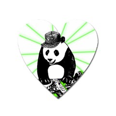 Deejay Panda Heart Magnet by Valentinaart