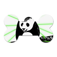 Deejay Panda Dog Tag Bone (two Sides) by Valentinaart