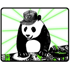 Deejay Panda Fleece Blanket (medium)  by Valentinaart