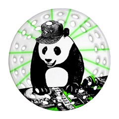 Deejay Panda Ornament (round Filigree)