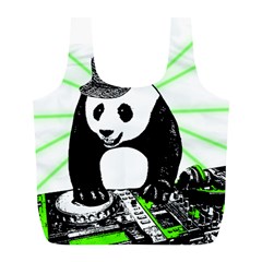 Deejay Panda Full Print Recycle Bags (l)  by Valentinaart