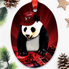 Deejay panda Ornament (Oval)