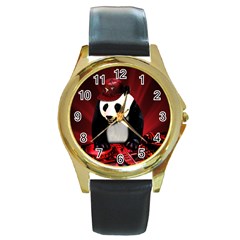 Deejay panda Round Gold Metal Watch