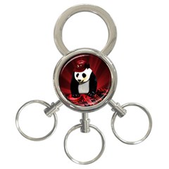 Deejay panda 3-Ring Key Chains