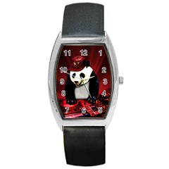 Deejay Panda Barrel Style Metal Watch by Valentinaart