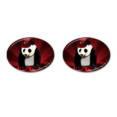 Deejay Panda Cufflinks (oval) by Valentinaart