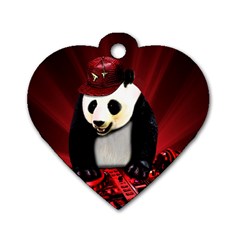 Deejay panda Dog Tag Heart (One Side)