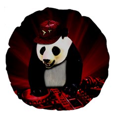 Deejay panda Large 18  Premium Round Cushions