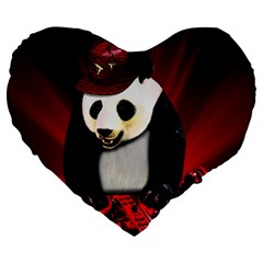 Deejay panda Large 19  Premium Heart Shape Cushions