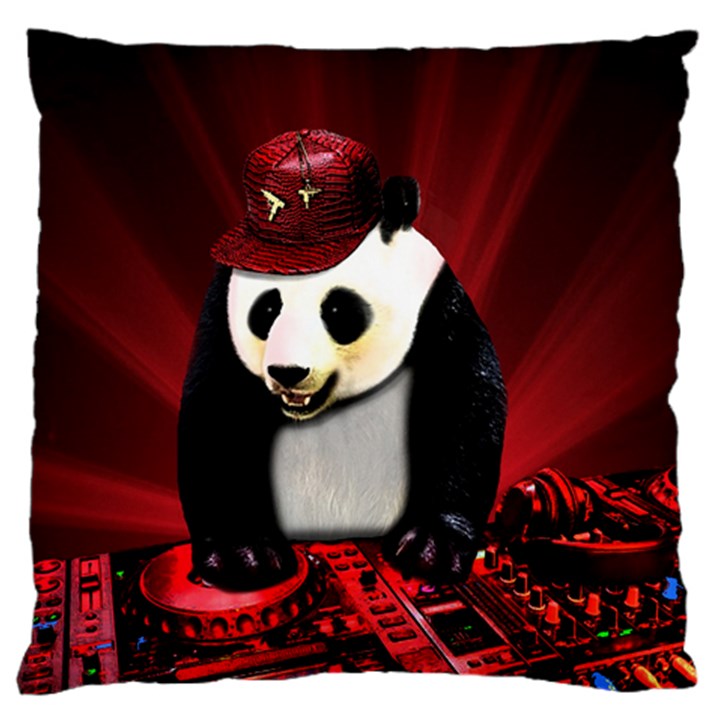 Deejay panda Large Flano Cushion Case (One Side)