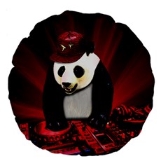 Deejay panda Large 18  Premium Flano Round Cushions