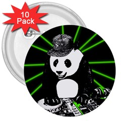 Deejay Panda 3  Buttons (10 Pack)  by Valentinaart