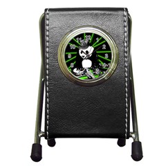 Deejay Panda Pen Holder Desk Clocks by Valentinaart