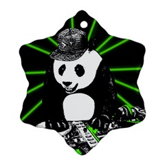 Deejay Panda Ornament (snowflake) by Valentinaart