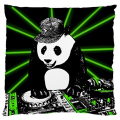 Deejay Panda Large Cushion Case (one Side) by Valentinaart