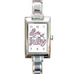 4th Of July Independence Day Rectangle Italian Charm Watch by Valentinaart