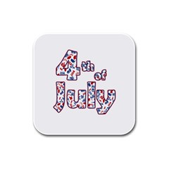 4th Of July Independence Day Rubber Square Coaster (4 Pack)  by Valentinaart