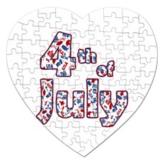 4th Of July Independence Day Jigsaw Puzzle (heart) by Valentinaart