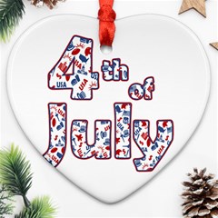 4th Of July Independence Day Heart Ornament (two Sides) by Valentinaart