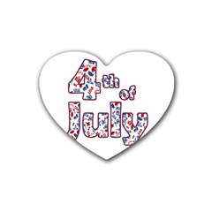 4th Of July Independence Day Rubber Coaster (heart)  by Valentinaart