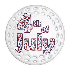 4th Of July Independence Day Ornament (round Filigree) by Valentinaart