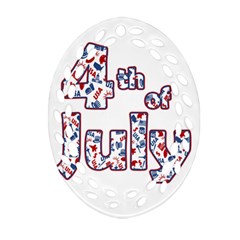 4th Of July Independence Day Oval Filigree Ornament (two Sides) by Valentinaart