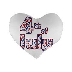 4th Of July Independence Day Standard 16  Premium Heart Shape Cushions by Valentinaart