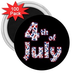 4th Of July Independence Day 3  Magnets (100 Pack) by Valentinaart