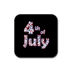 4th Of July Independence Day Rubber Coaster (square)  by Valentinaart