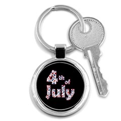 4th Of July Independence Day Key Chains (round)  by Valentinaart