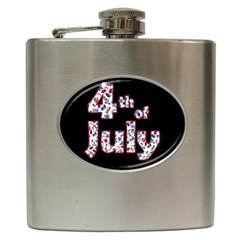 4th Of July Independence Day Hip Flask (6 Oz) by Valentinaart