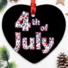 4th Of July Independence Day Heart Ornament (two Sides) by Valentinaart