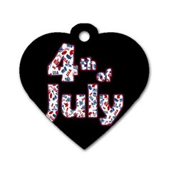 4th Of July Independence Day Dog Tag Heart (one Side) by Valentinaart