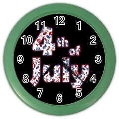 4th Of July Independence Day Color Wall Clocks by Valentinaart