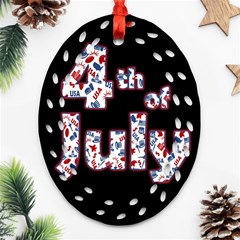 4th Of July Independence Day Oval Filigree Ornament (two Sides) by Valentinaart