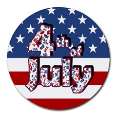 4th of July Independence Day Round Mousepads