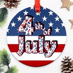 4th Of July Independence Day Ornament (round) by Valentinaart