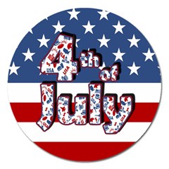 4th Of July Independence Day Magnet 5  (round) by Valentinaart