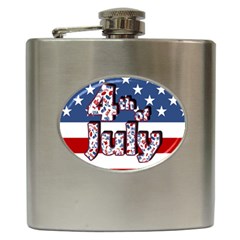 4th Of July Independence Day Hip Flask (6 Oz) by Valentinaart