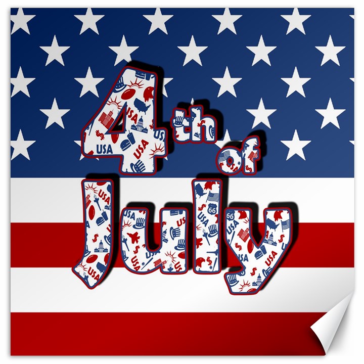 4th of July Independence Day Canvas 20  x 20  