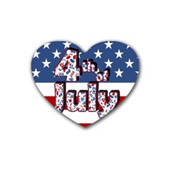 4th Of July Independence Day Rubber Coaster (heart)  by Valentinaart