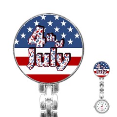 4th Of July Independence Day Stainless Steel Nurses Watch by Valentinaart