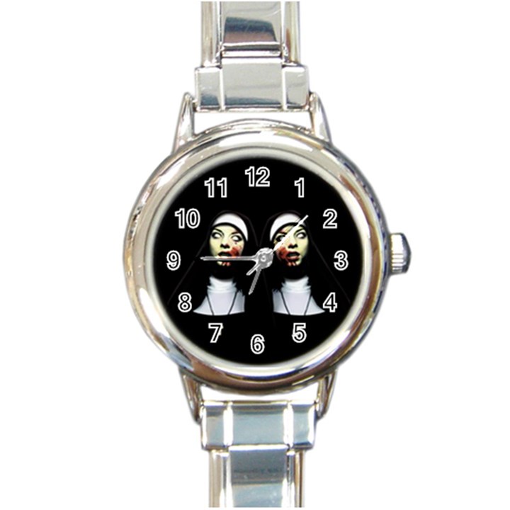 Horror nuns Round Italian Charm Watch