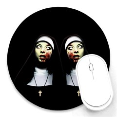 Horror Nuns Round Mousepads by Valentinaart