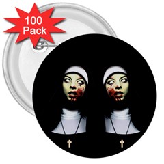 Horror Nuns 3  Buttons (100 Pack)  by Valentinaart