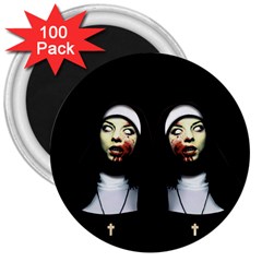 Horror Nuns 3  Magnets (100 Pack) by Valentinaart