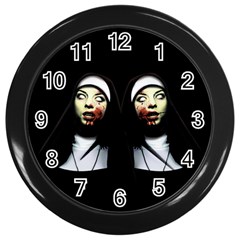 Horror Nuns Wall Clocks (black) by Valentinaart